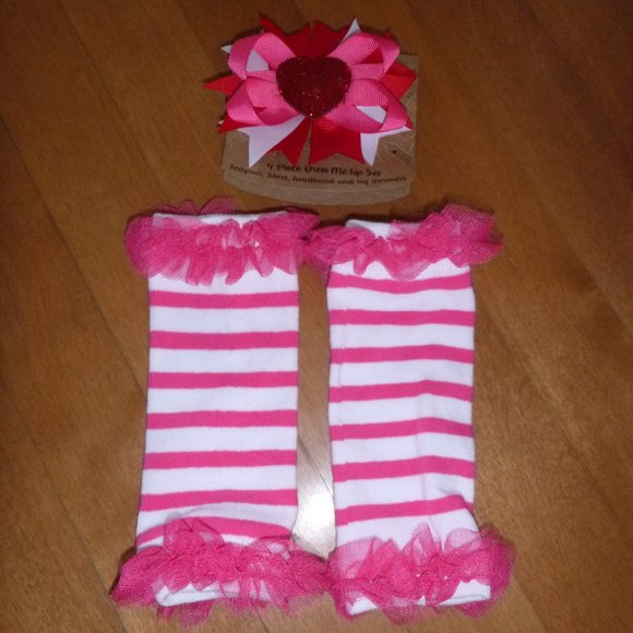 Baby Essentials LOVE  4-Pc Bodysuit, Tutu, Leg Warmers & Headband Size 6 9 mo NW - Picture 3 of 5